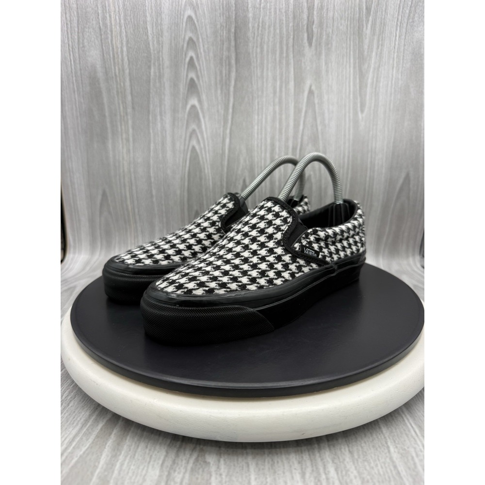 Vans LX Classic 98 Slip On Womens Size 7 Woven Black White Houndstooth Shoes